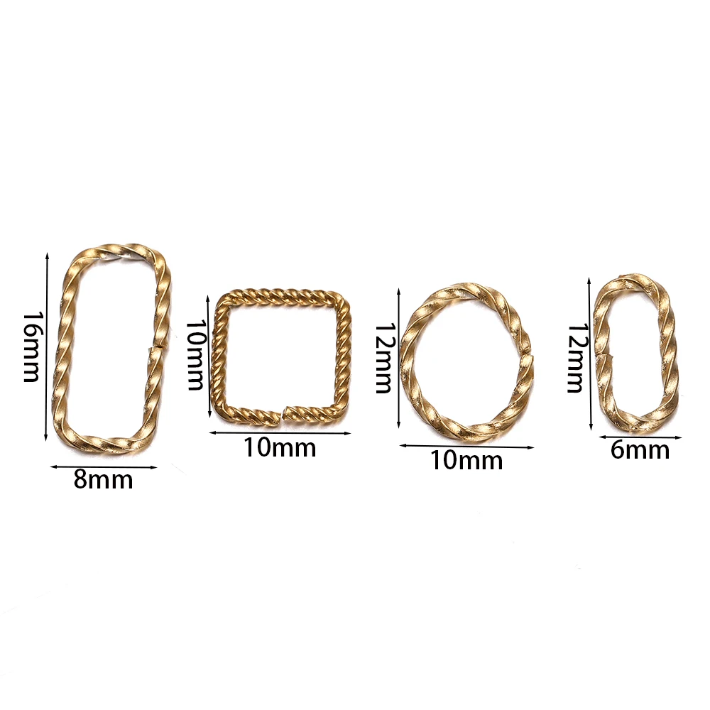 5pcs/lot Stainless Steel Square Round Shape Open Jump Rings for Handmade DIY Jewelry Necklace Earring Making Accessories