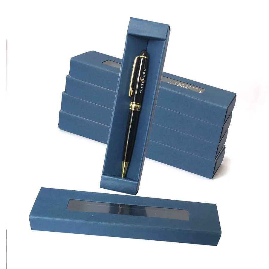 Heavy black Pen with Gift Box ,Display window box Ballpoint Pen Collection Case for Christmas or office supplies