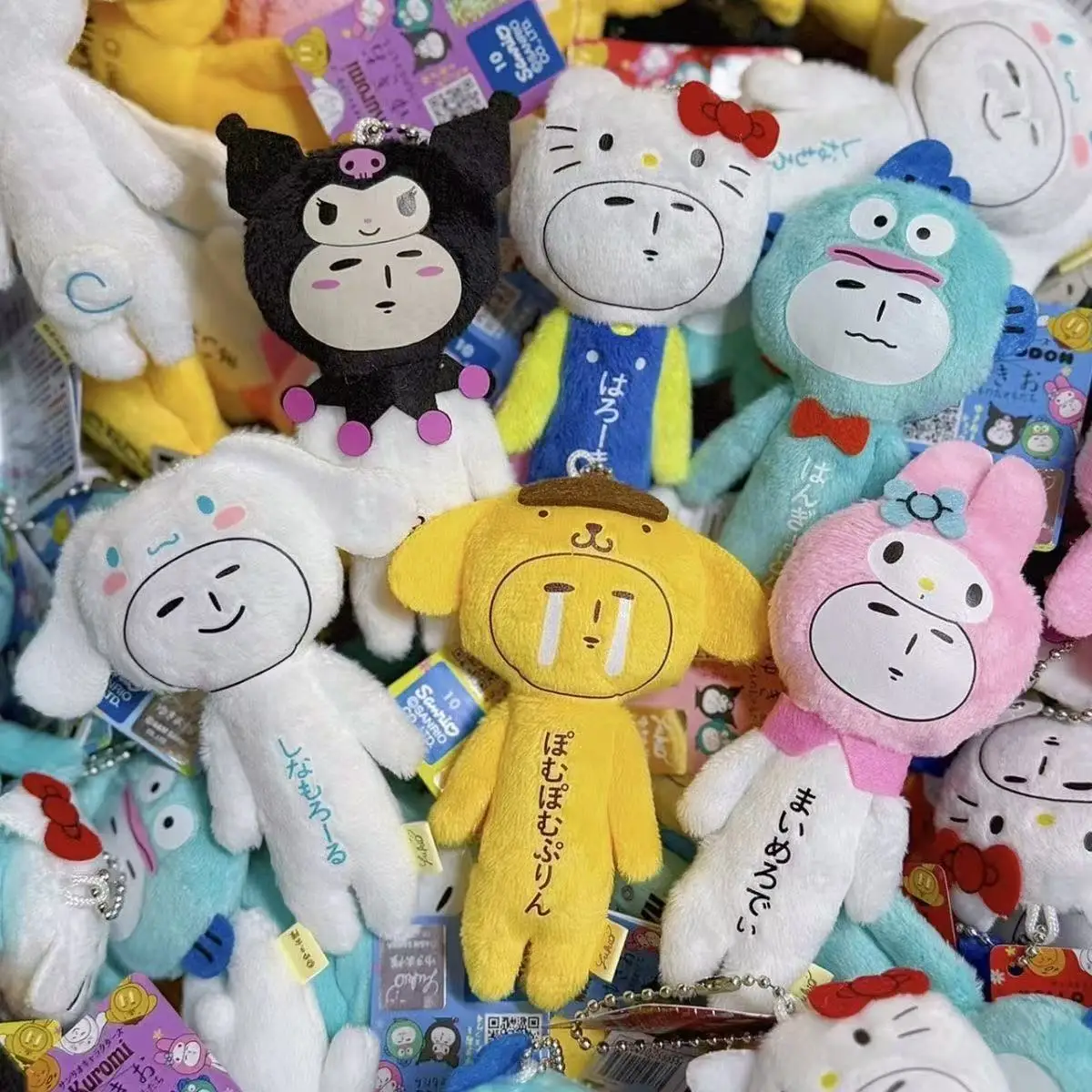 

Новые плюшевые брелоки-украшения для рюкзаков Sanrio в стиле Hello Kitty, KUROMI, Cinnamoroll, MY MELODY, Petty Man Style Ugly Doll