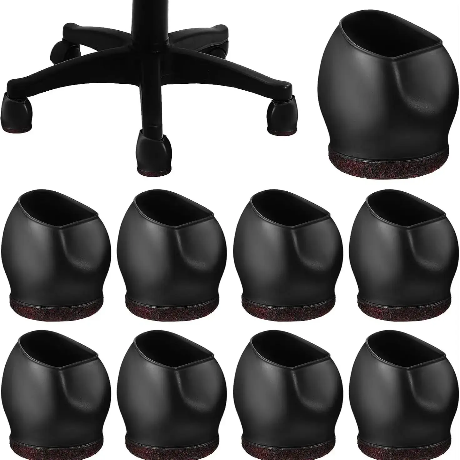 Felt Bottom Furniture Wheel Caster Cups Sofa Bed Office Chair Wheels Stopper Floor Protectors Covers Silicone Prevents Scratches