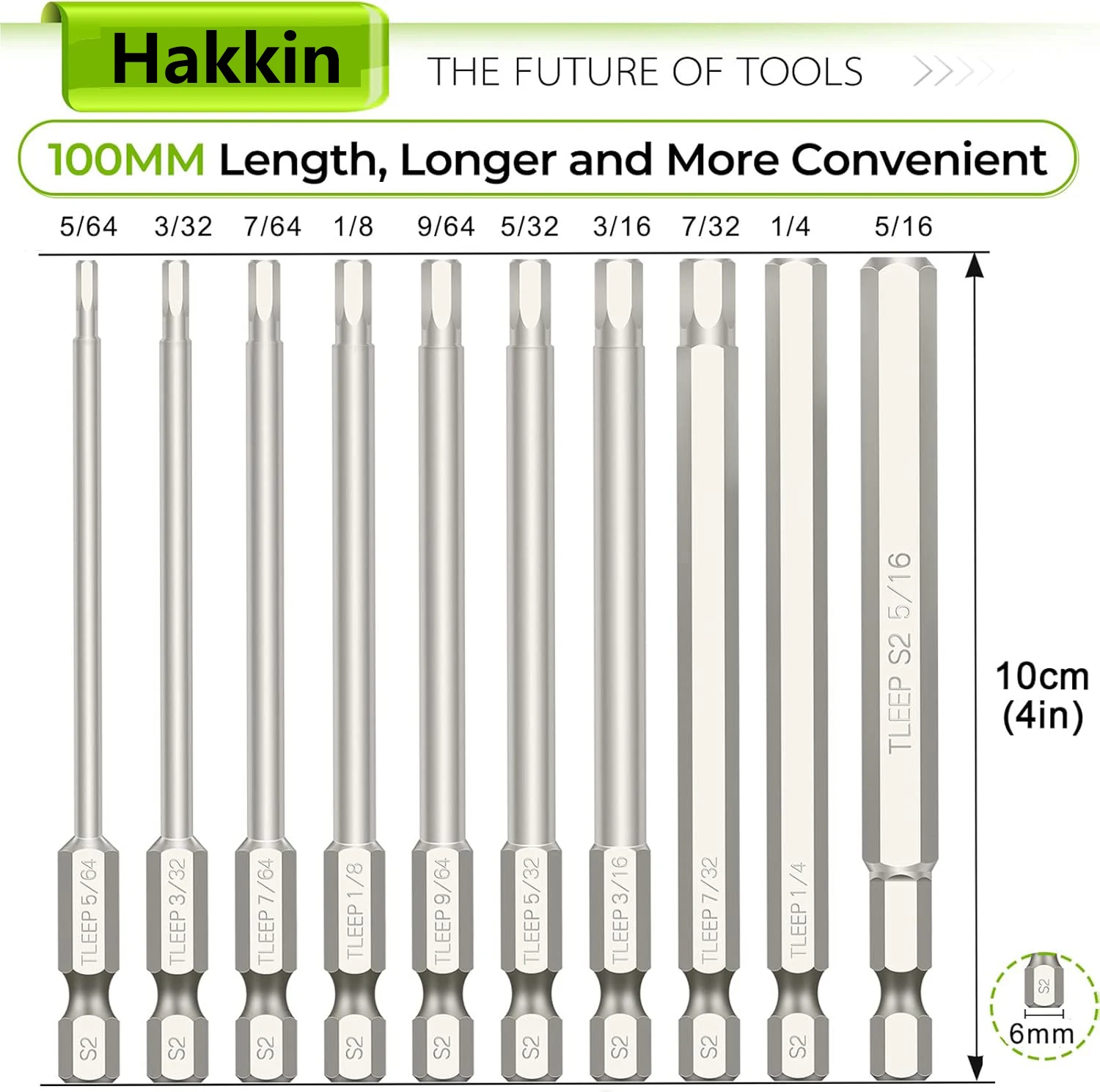 10 stücke Hex Kopf Inbusschlüssel Bohrer Set 100mm Lange Allen Schraubendreher-bits Magnetische Tipps Hex Schlüssel Schraubendreher sockel Bit – Detail 11