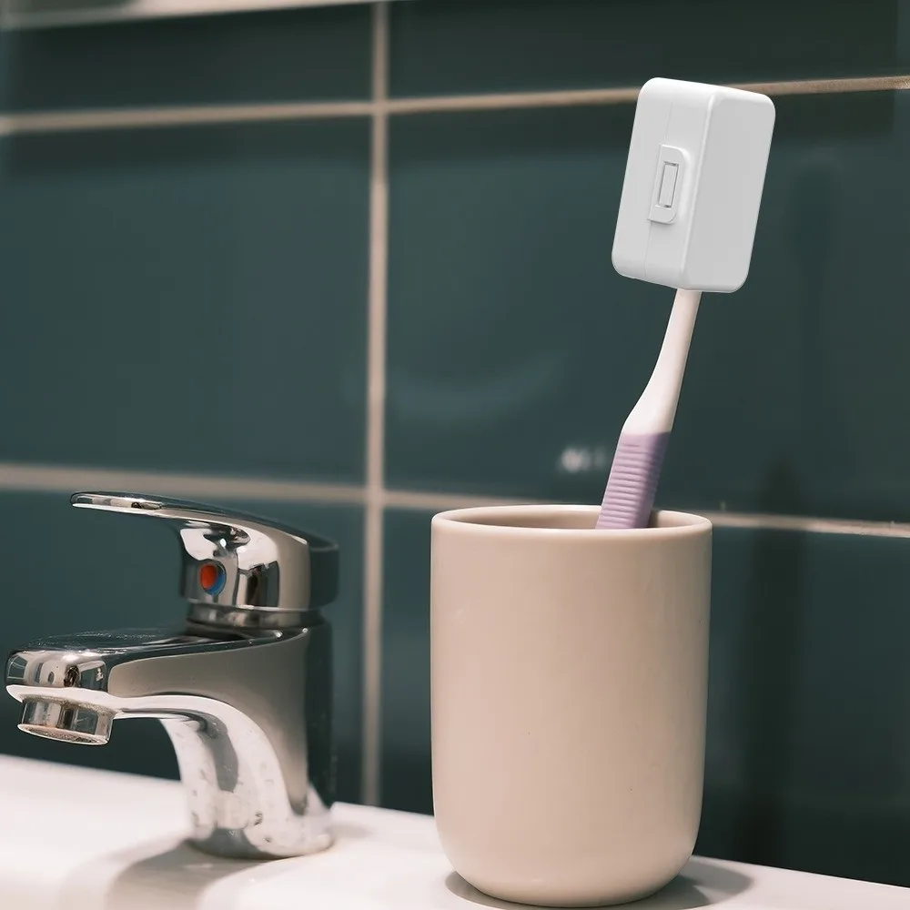 

Plastic Toothbrush Head Protective Cover Rectangle Solid Color Toothbrush Case Dust Cap Toothbrush Head Storage Clip for Travel