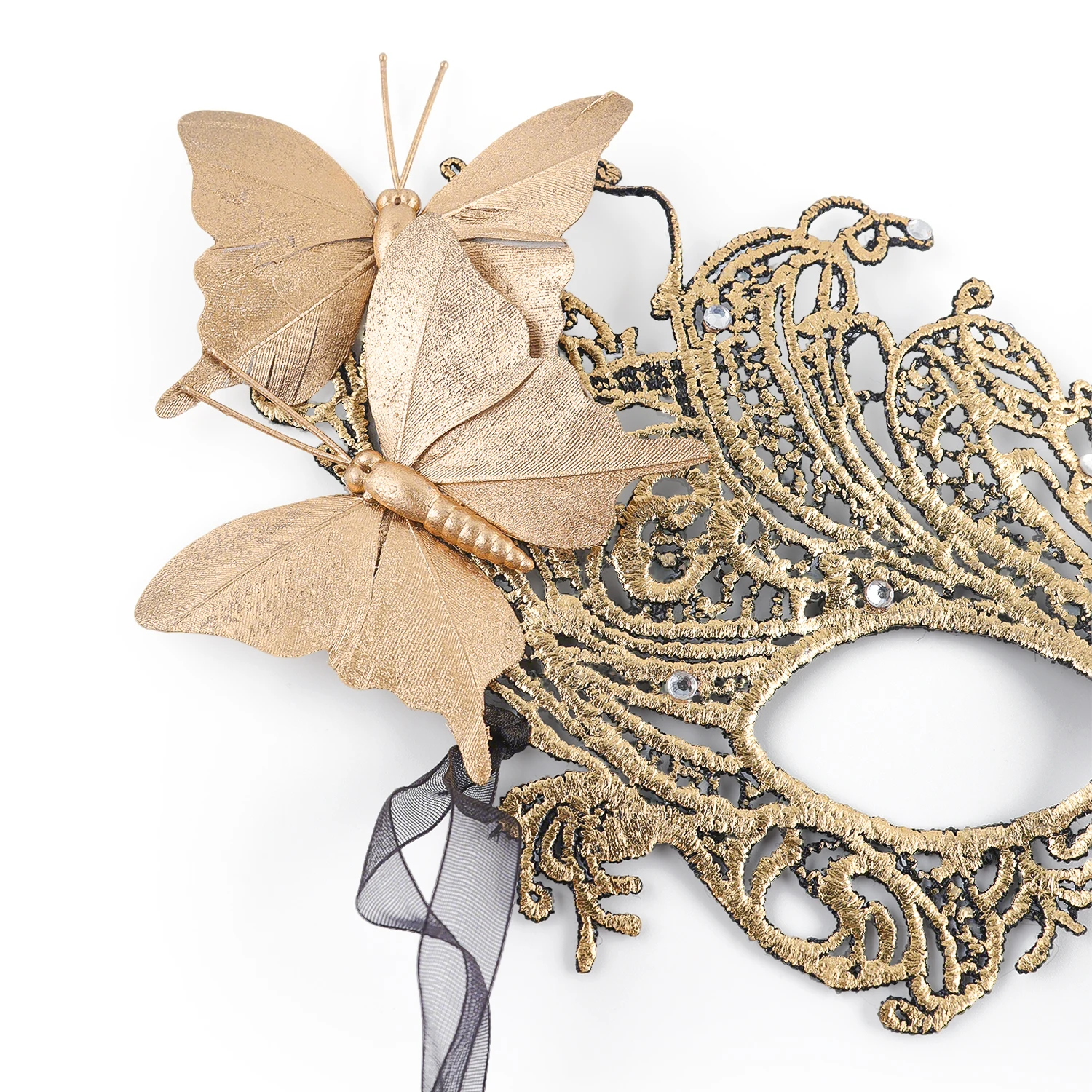 Demi-masque de princesse papillon en dentelle romantique pour femmes, masque pour les yeux Sexy, accessoire de bal pour fête d'halloween pour adultes