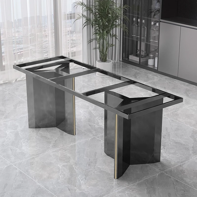 Мраморный обеденный стол, штатив, кронштейн для ножек из нержавеющей стали, каменная плита, большая доска, опорные ножки для чая, кофе, основание стола