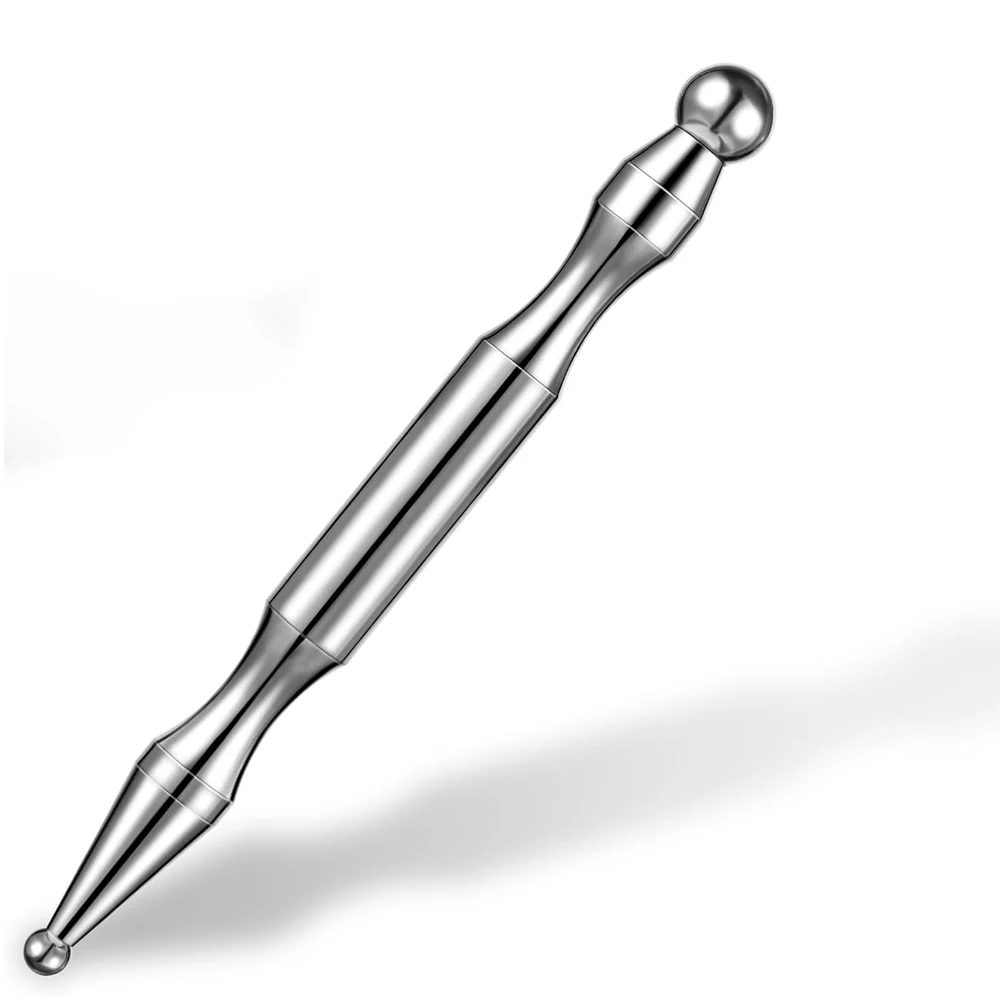 

Акупунктурная ручка из нержавеющей стали, массажер для глубоких тканей, двойная головка, рефлексология лица, акупрессура, бар для облегчения меридиана тела, облегчение боли