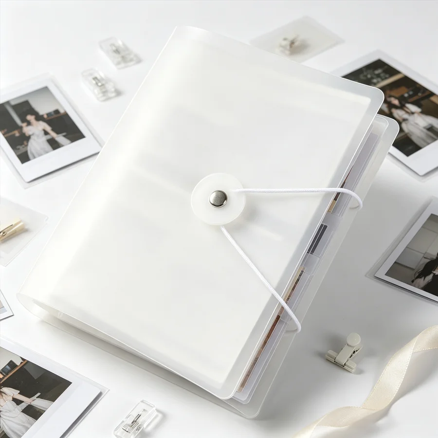 1pc Portable Photo Card Album with Disc String Buckle, Storage Book for Pictures, Trading Cards, Postcards & Polaroid XJM