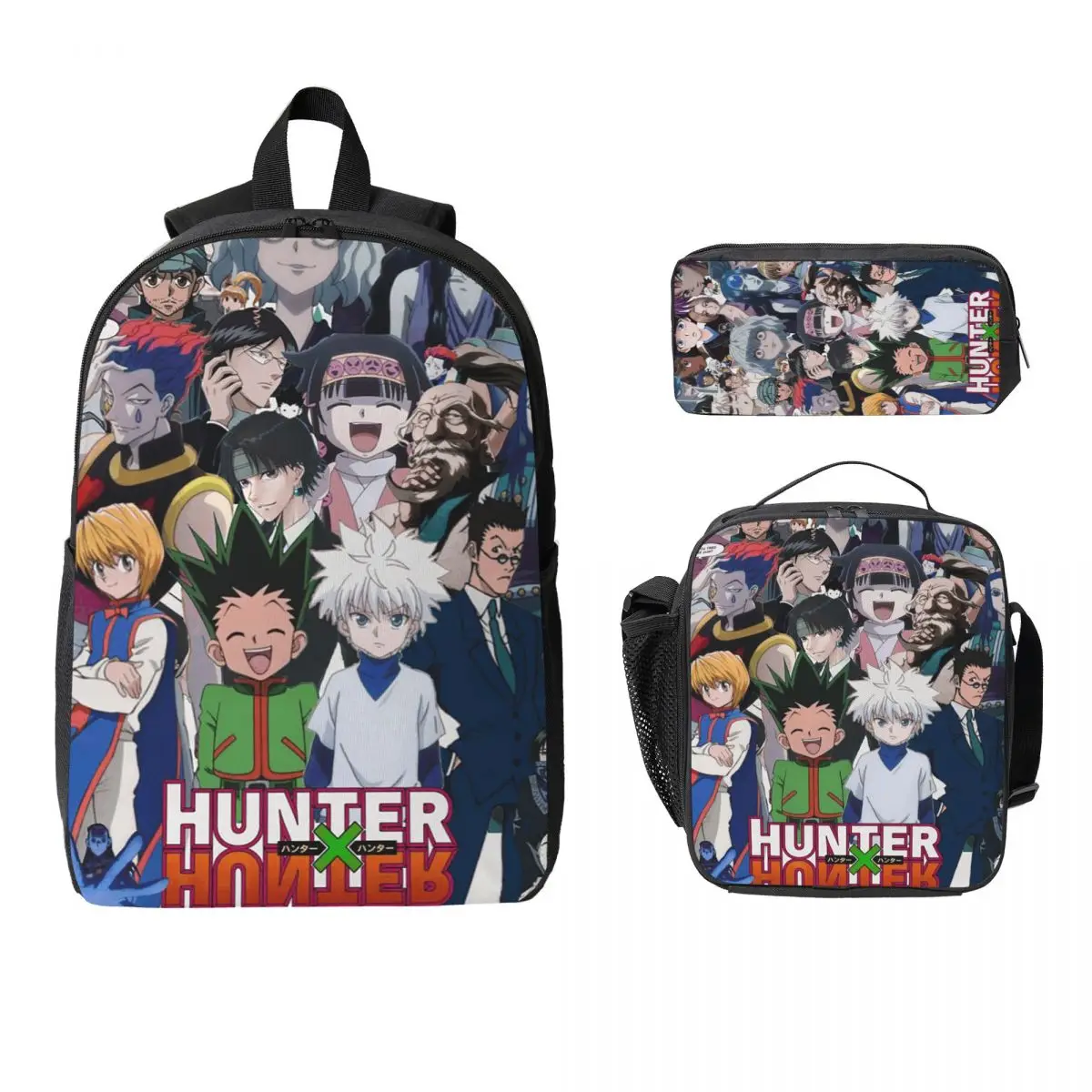 

Anime HXH Hunter x Hunter Backpack Student Boy Girls BookBag School Bag Laptop Shoulder Bags 3ps Insulated Lunch Bag Pencil Case