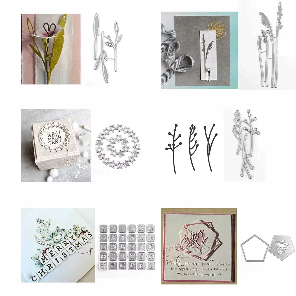 Troqueles de corte de Metal con flor de loto pentágono, troquelado en relieve, novedad de 2024, fabricación de tarjetas DIY, suministros para manualidades de álbum de recortes
