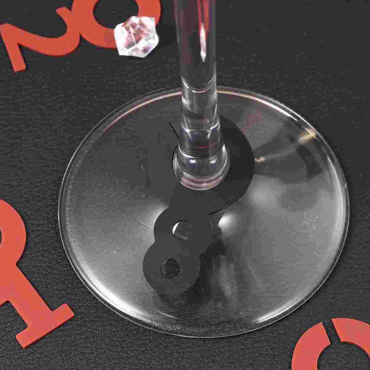 20pcs Silicone Number Red Bottle Mark Glass Recognizer Cup Distinguisher for Party Banquet (Black + Dark Brown)