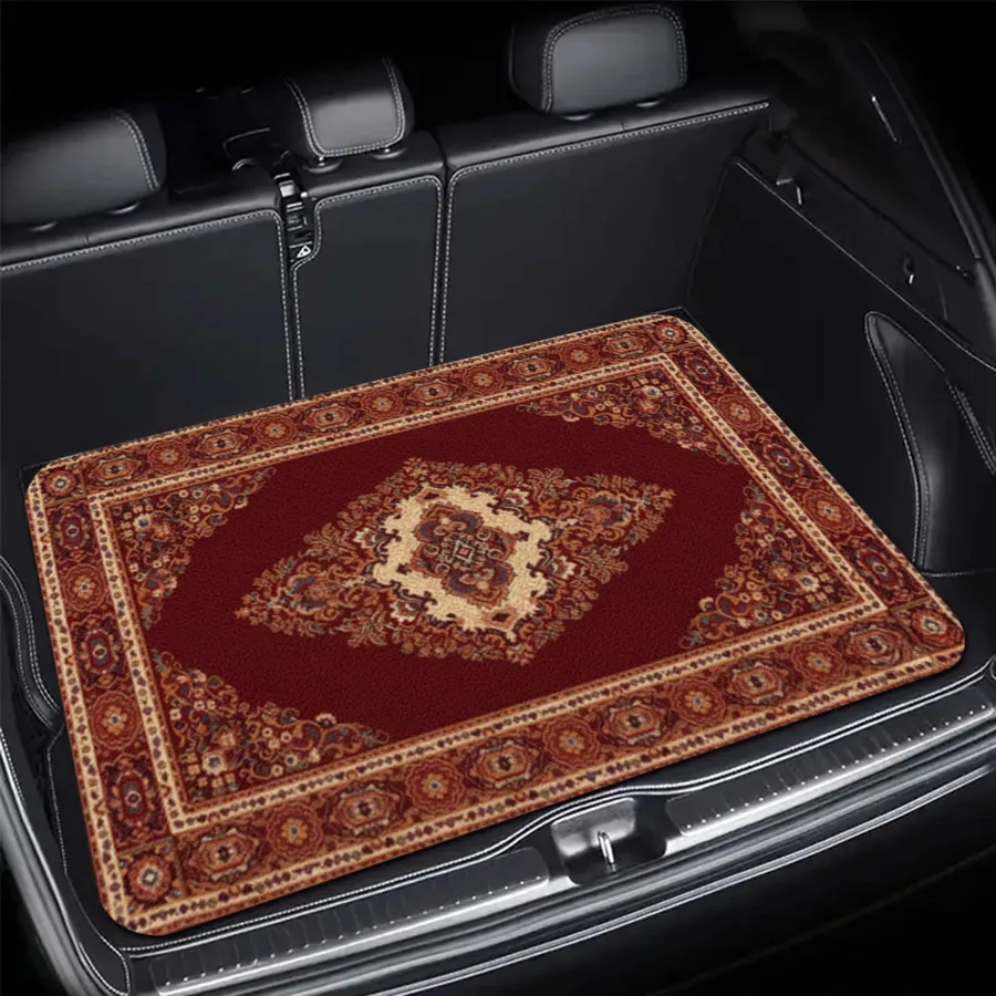 

Vintage Persian Pattern Universal Car Trunk Mat Waterproof Non Slip Auto Rear Cargo Liner For Sedan SUV Bohemia Decor Carpet