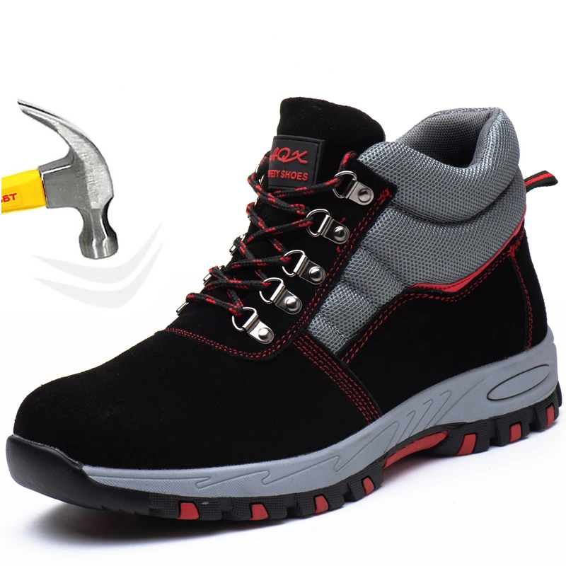 High Quality  Men Steel Toe Cap Safety Boots Work Shoes Men Puncture-Proof Work Boots  Safety Shoes Male  Work Shoes Men