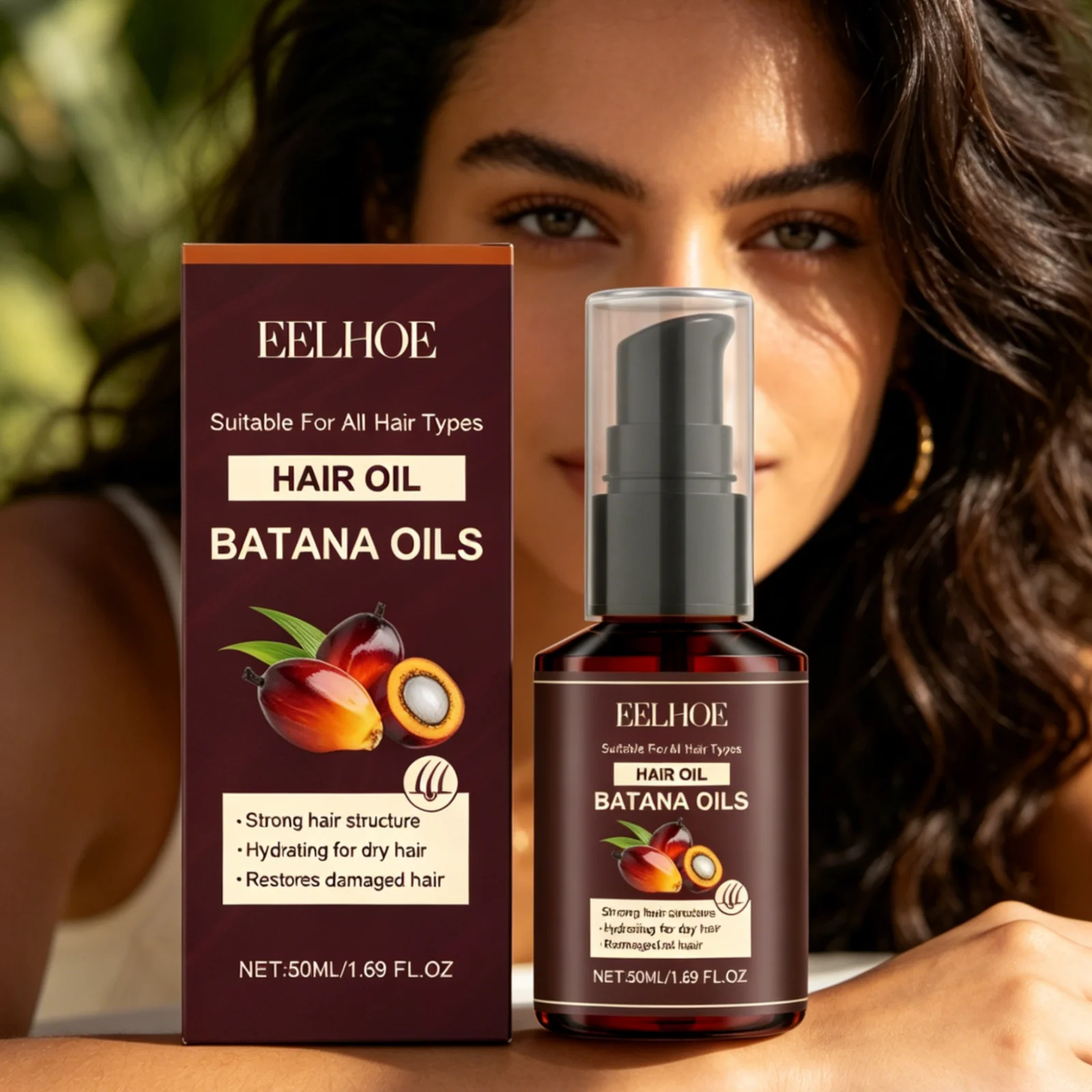 EELHOE Batana Hair Oil Anti Frizz Deep Nourishing Boost Gloss Promote Healthy Strengthen Repair Damaged Hair Care Essential Oil