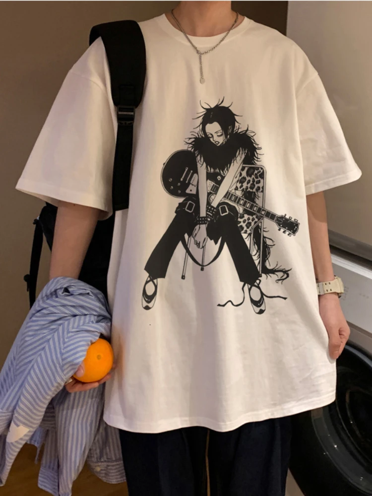 Nana Osaki T-shirt  Women White T-Shirt Casual Harajuku Streetwear Japanese Clothes for Female Harajuku Kawaii