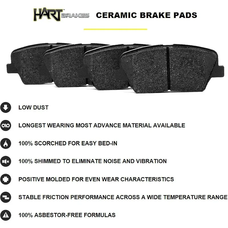 Front Rear Brakes and Rotors Kit |Front Rear Brake Pads| Brake Rotors and Pads| Ceramic Brake Pads and Rotors |fits