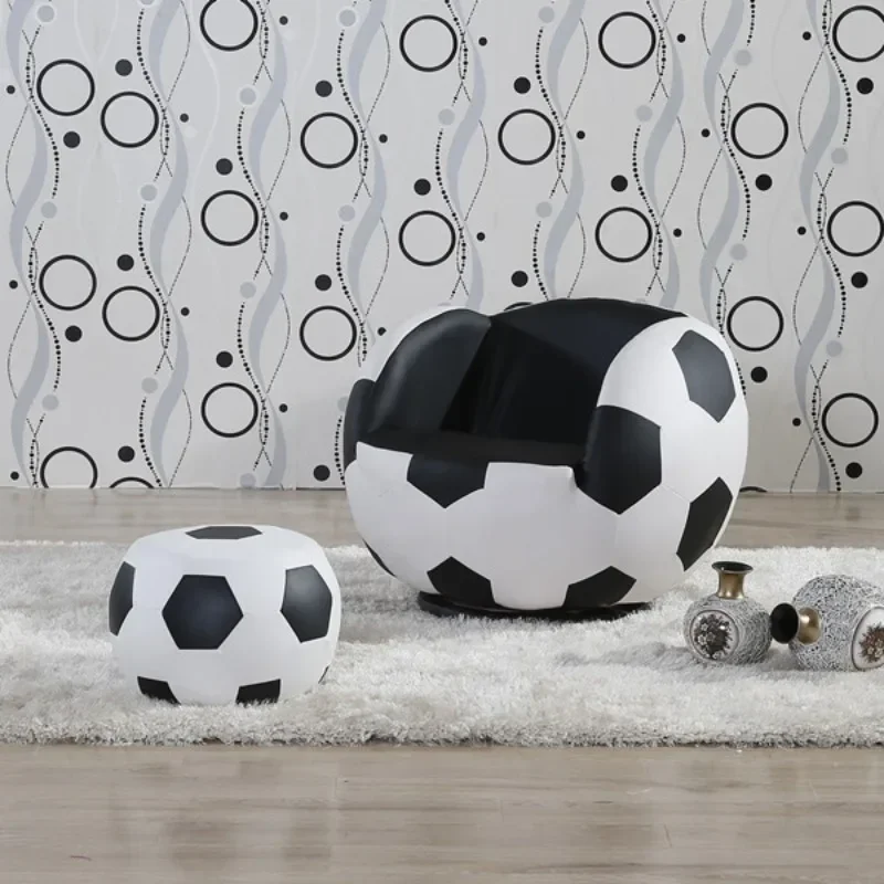 Lazy sofa single creative small recliner football  matching ottoman shoe changing stool