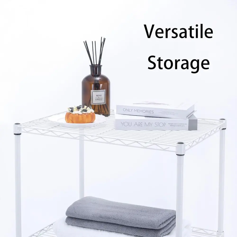 Adjustable 4-Tier Metal Mini Fridge Storage Rack - White, Ideal for Dorms, Kitchens, Offices