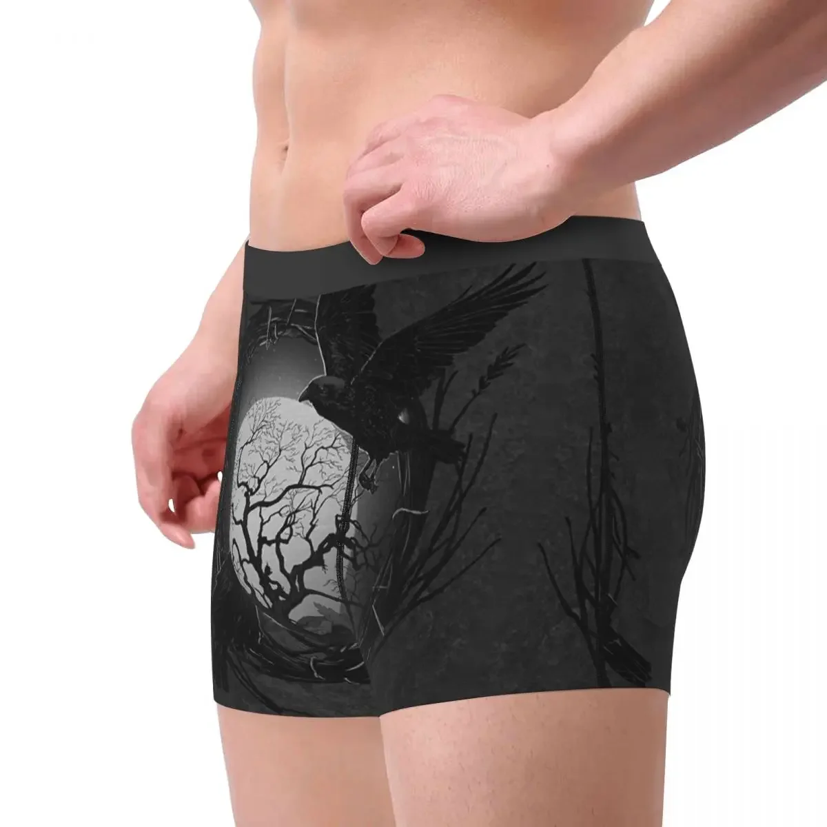 Bóxer de árbol de la vida con cuervos para hombre, ropa interior con estampado 3D s Valhalla, bragas suaves