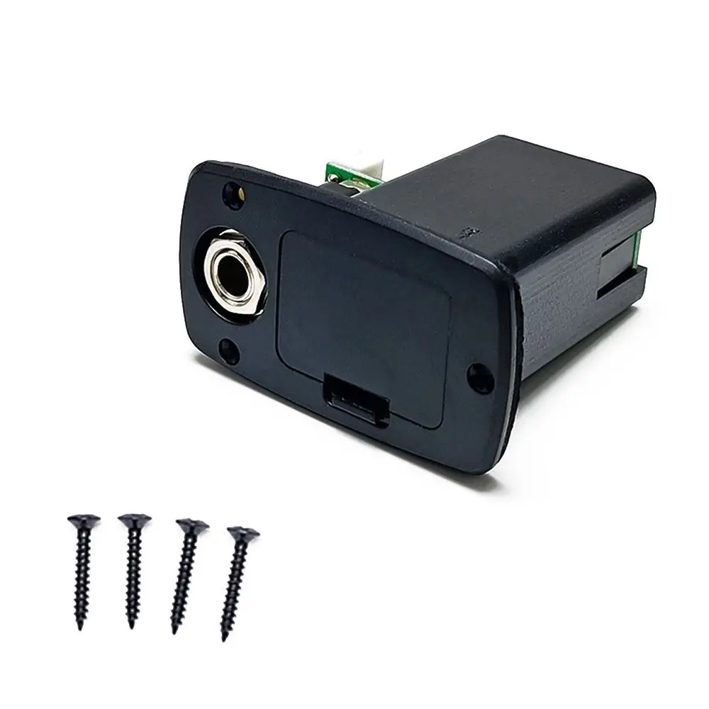 Black 2 Pin Plug Active Bass Pickup Battery Case Battery Holder 9V Battery Boxes Guitar Pickup