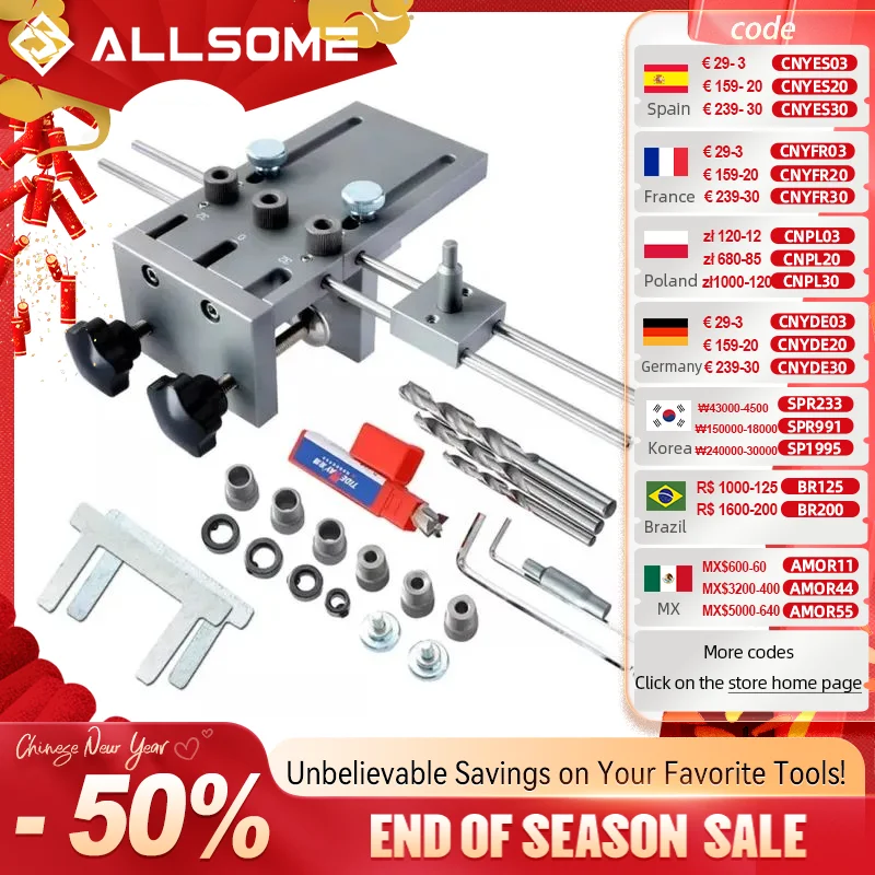 ALLSOME 3 IN 1 Holz Dowelling Jig Kit