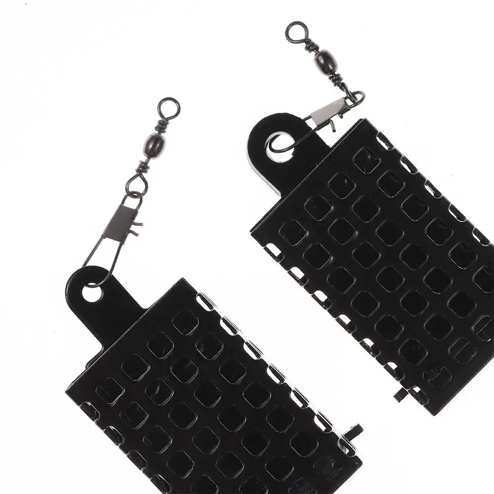 5Pcs Round Square Fishing Feeder Cage Stainless Steel 20g-60g Fishings Lure Cage Fishing Tackle Portable Trap Bait Basket