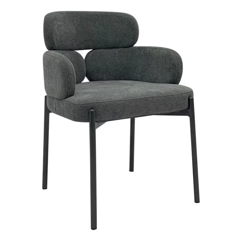 Light luxury fabric dining chair, home restaurant box hotel backrest chair single chair, leisure negotiation chair makeup chair