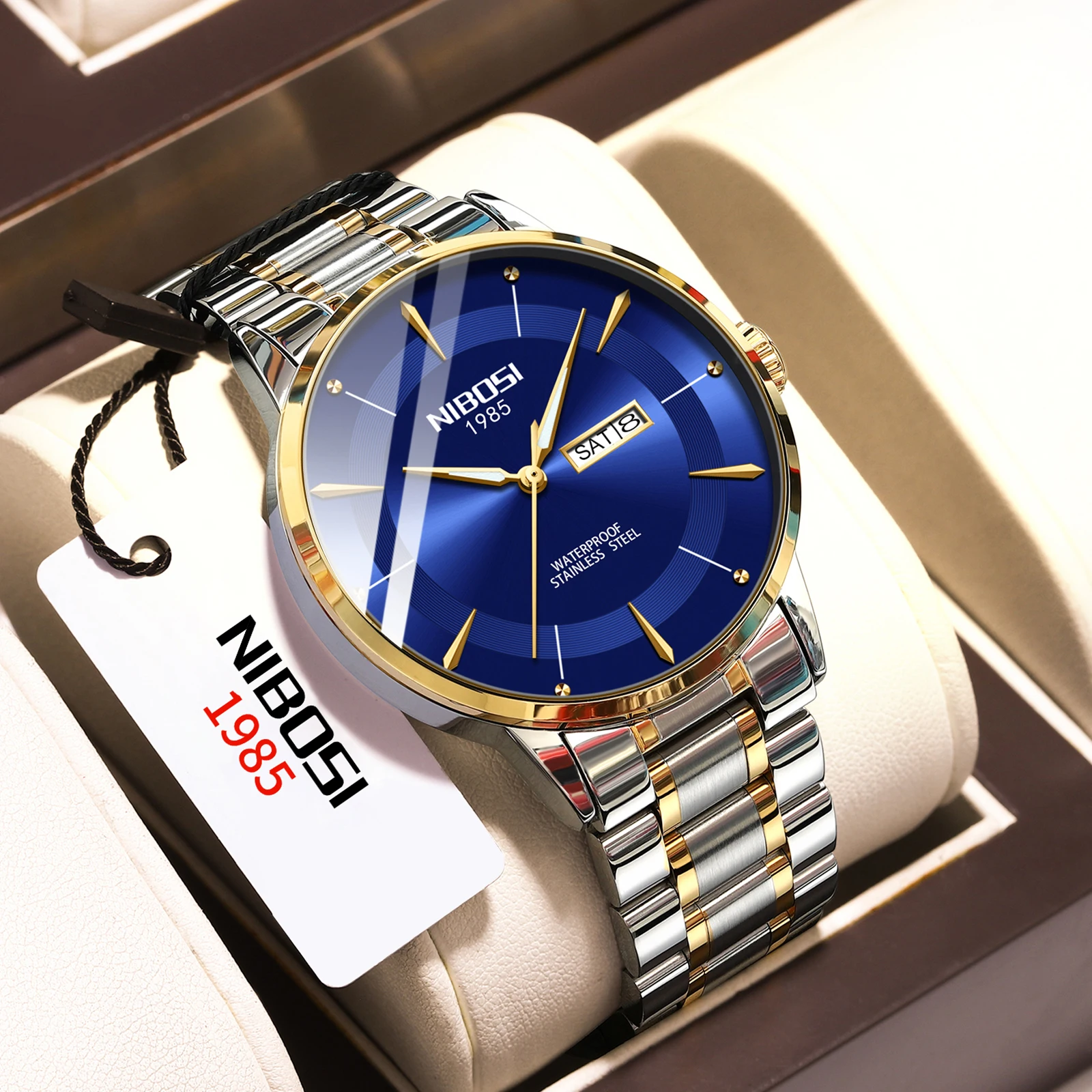 

NIBOSI Fashion Watch Men Top Brand Luxury Wristwatch Day Date Miyota Quartz Men Watch Waterproof Steel Role Clock Relogio Hombre