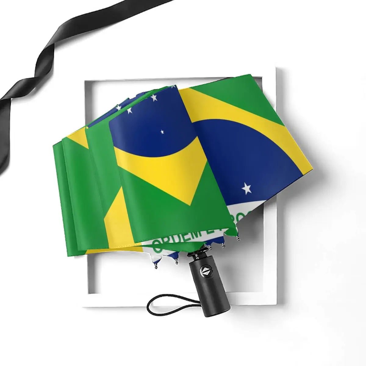 Brazil Flag Windproof Automatic Folding Inverted Umbrella Portable Paraguas for Man Woman