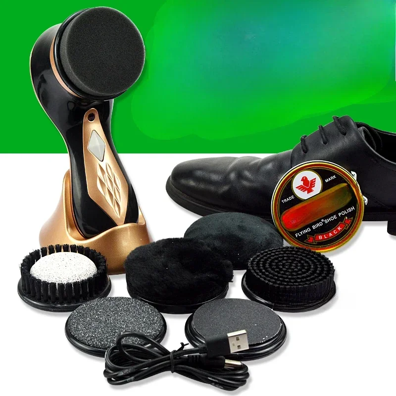 Household Electric Shoe Polisher Handheld Portable Rechargeable Leather Shoe Oiling Care Tool Shoe Polish Polishing Machine