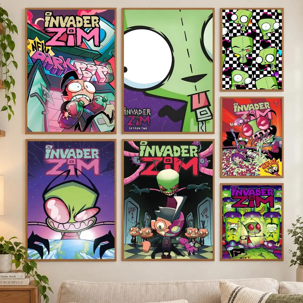 I-Invader Z-Zim Poster HD art sticky wall waterproof home living room bedroom bar aesthetic decoration