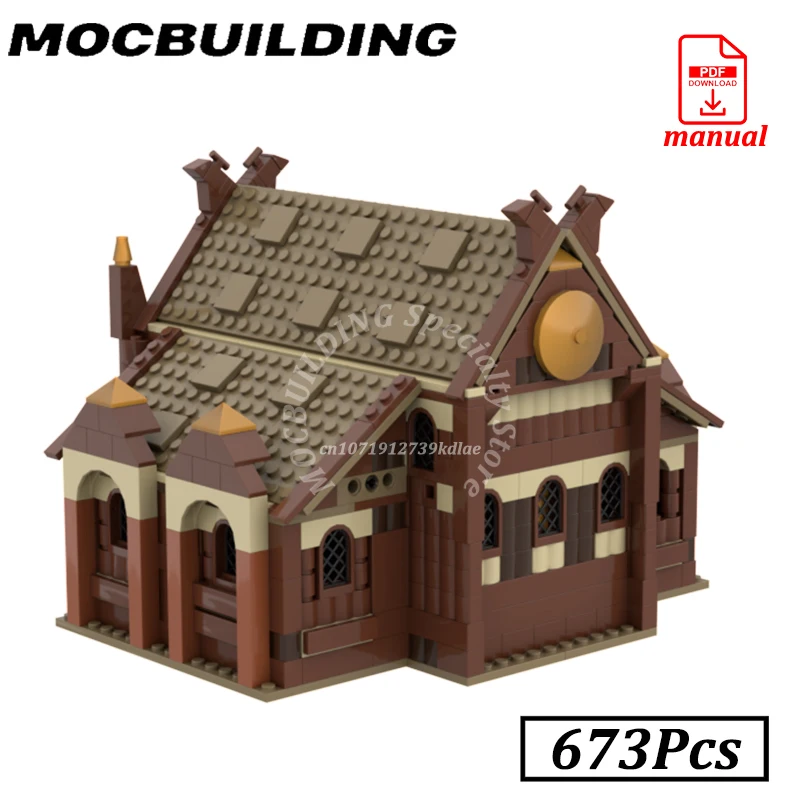 Medieval House Golden-Hall Display Model MOC Building Blocks Brick Toys Middle-Eearth Construction Rings Movie Gift Present