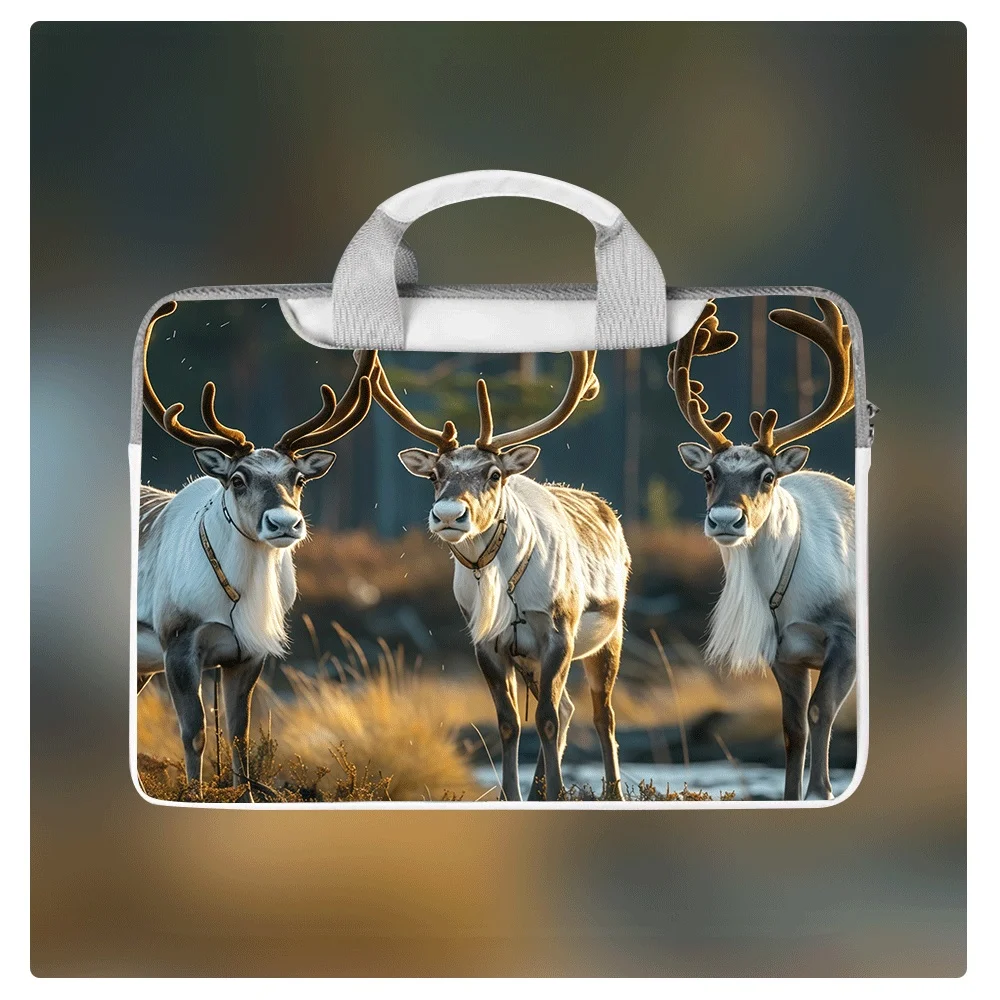 

Сумка для ноутбука с милым рисунком оленя, 12-16 дюймов, водонепроницаемая и ударопрочная, портативная сумка через плечо, защитный чехол для ноутбука большой вместимости