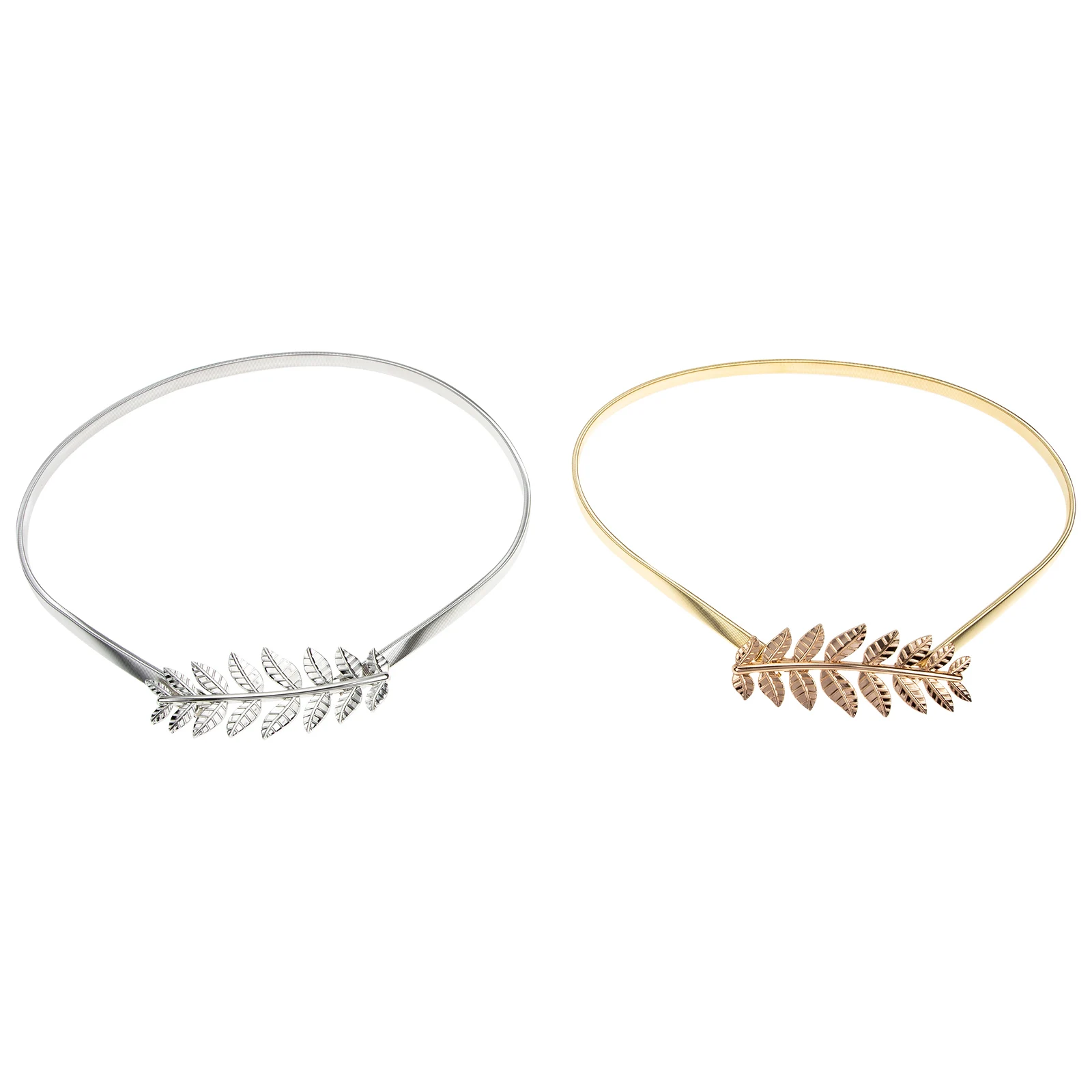 

2pcs Metal Spring Waist Belts Stretchy Women Alloy Lightweight Elegant Design Dance Beach Bar Accessories Durable Use