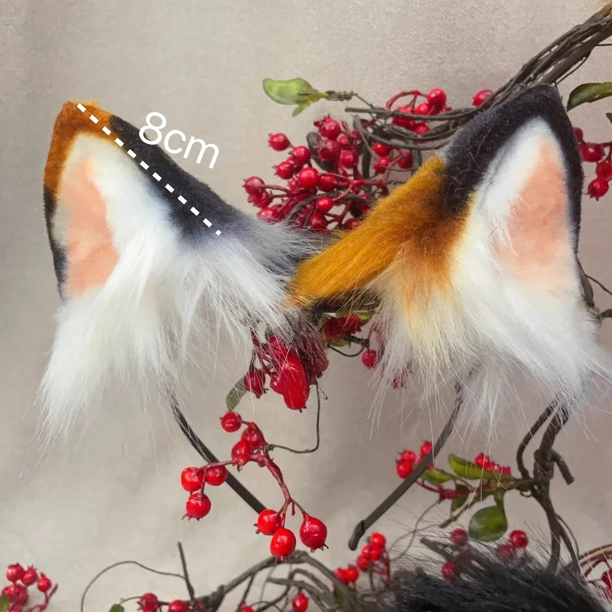 New Hand Made Ear and Tail Animal Claw Three Flowered Cat Cosplay Halloween Props Hair Hoop Animation Clothing DIY Accessories