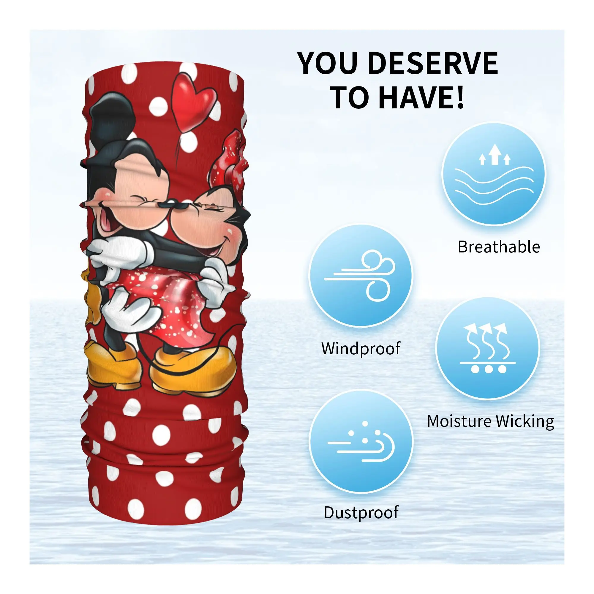 Бандана с Микки Маусом и Минни на заказ, гетры, ветрозащитный шарф для лица, мужской и женский головной убор с милым принтом, Балаклава