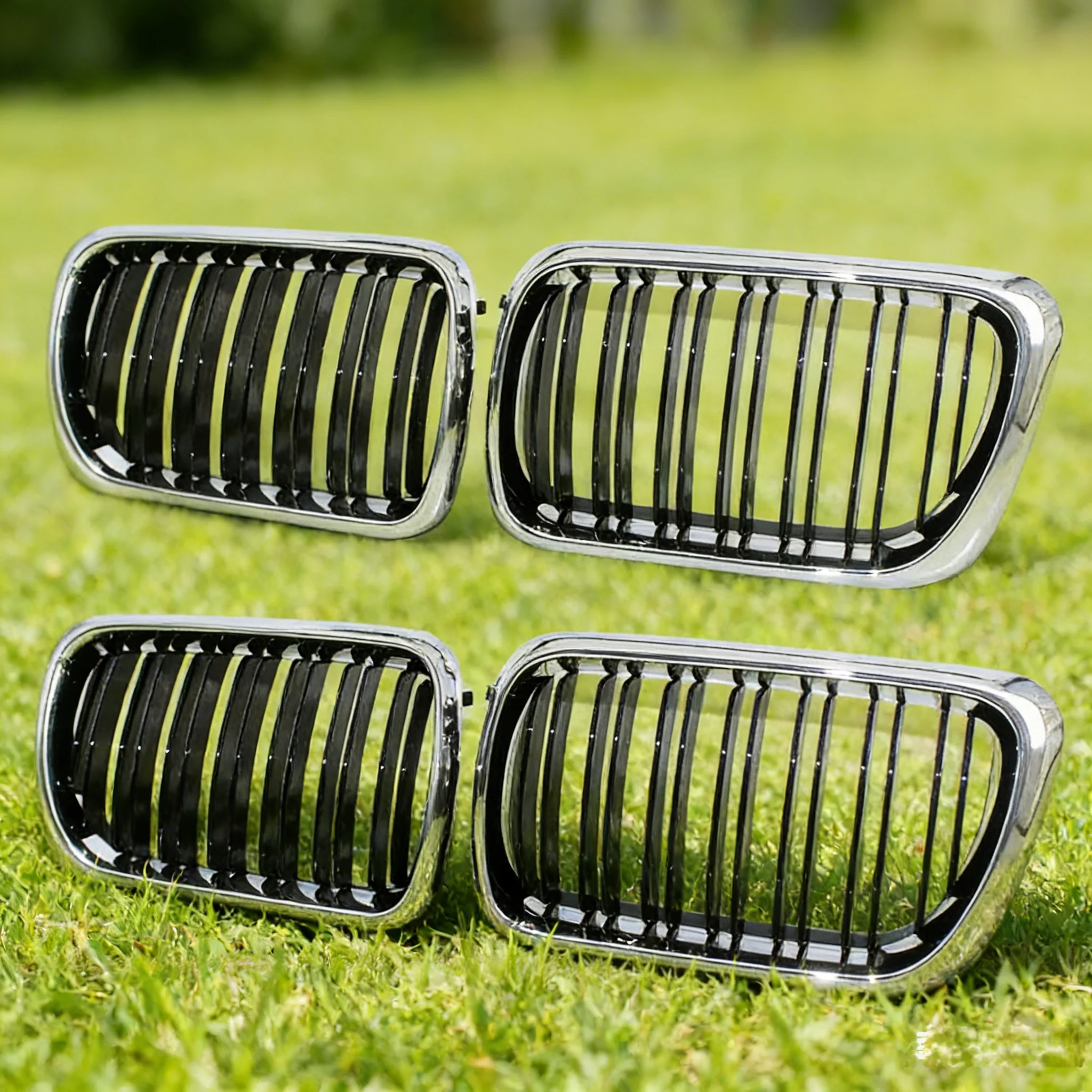 For BMW E36 3 Series 1997-1999 Car Grille Double Line Front Kidney ABS Front Hood Grill Black 51138195152 51138195151 Parts view 3