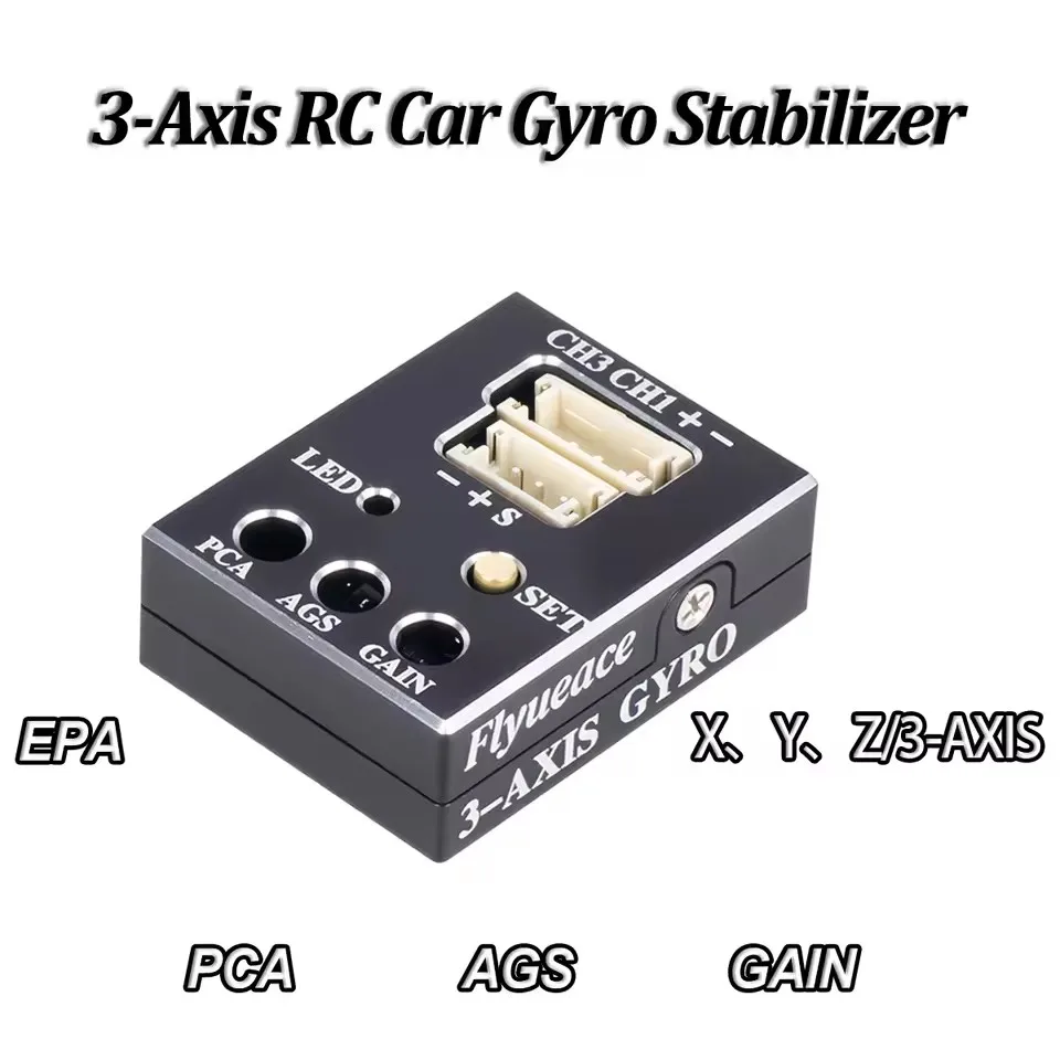 RX-G7B 3 Axis Gyro RC Drift Stabilizer CNC Metal Shell 4.8-10V for Racing Car Boat Model Parts