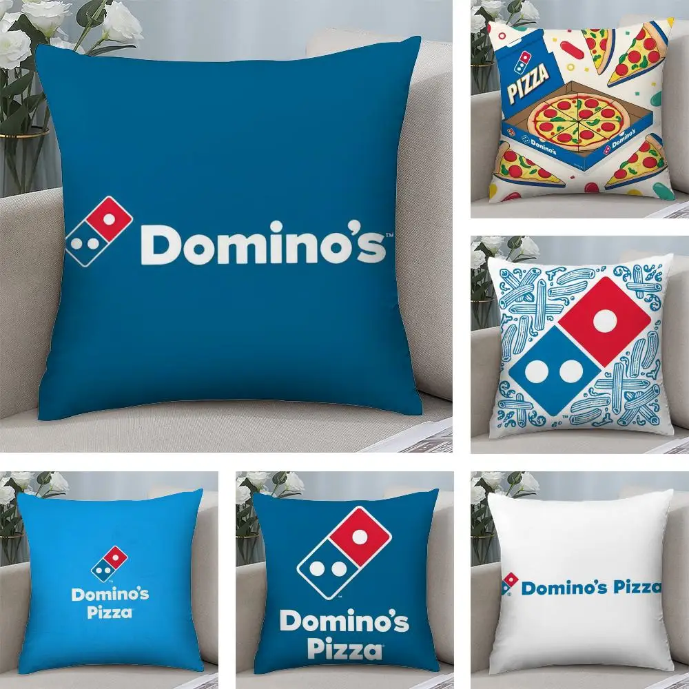 Food D-Domino's Pizza Cushion Cover Soft Plush Fabric Double-Sided Printed Sofa Cushion Cover for All Seasons Home Decor Gift