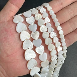 Loving Heart Shell Beads Natural Mother of Pearl Shell Heart Beads for Jewelry Making Necklace DIY Charm Bracelet 15 Inches