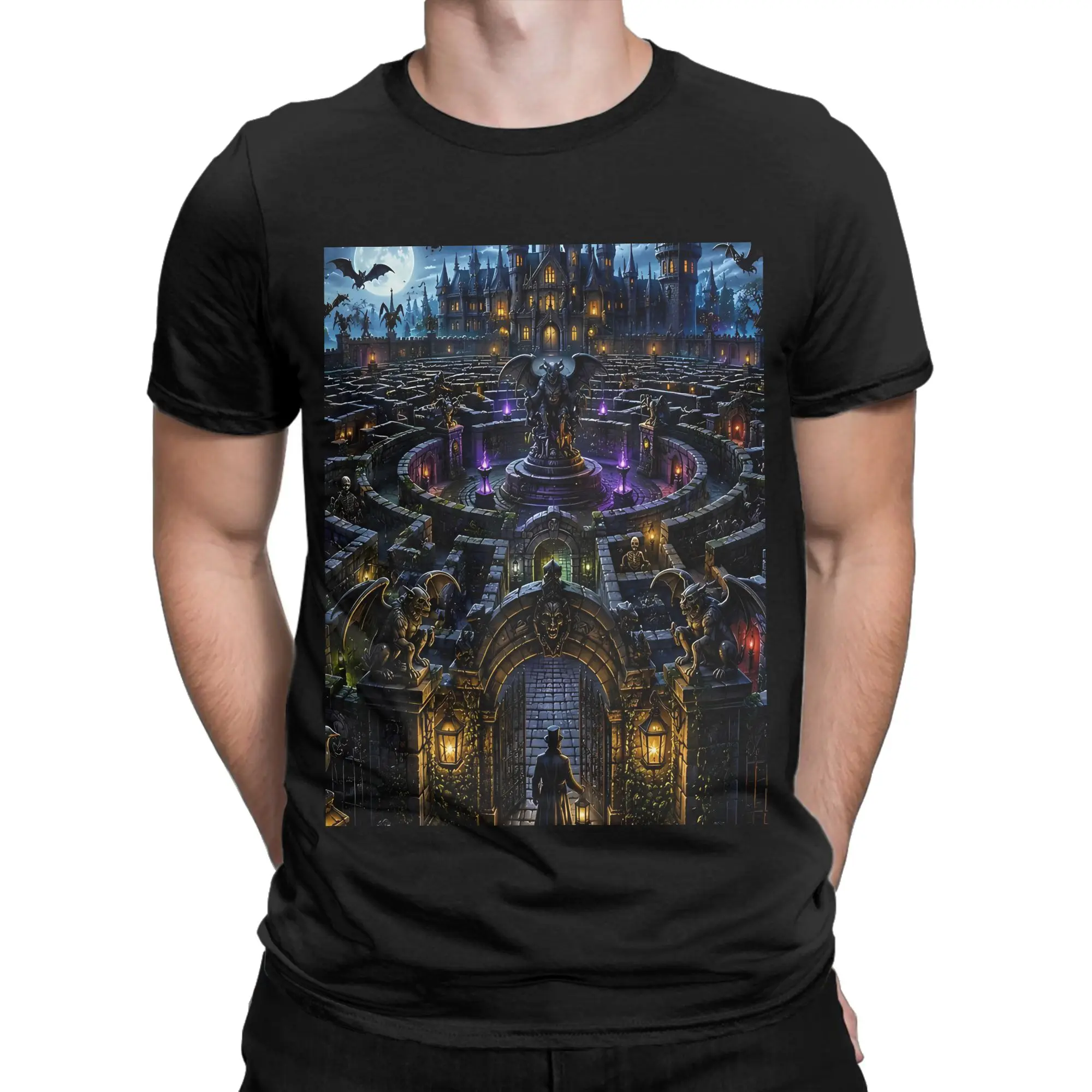 Haunted Labyrinth Funny Graphic 100% Cotton T-Shirt Labyrinth Tops Tees For Men