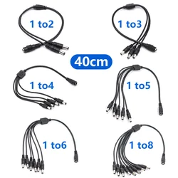 5.5*2.1mm 1 To 2/3/4/5/6/8 Way DC Power Splitter Cable 12V Power Adapter Connector Cord for LED Strip Lights CCTV Camera
