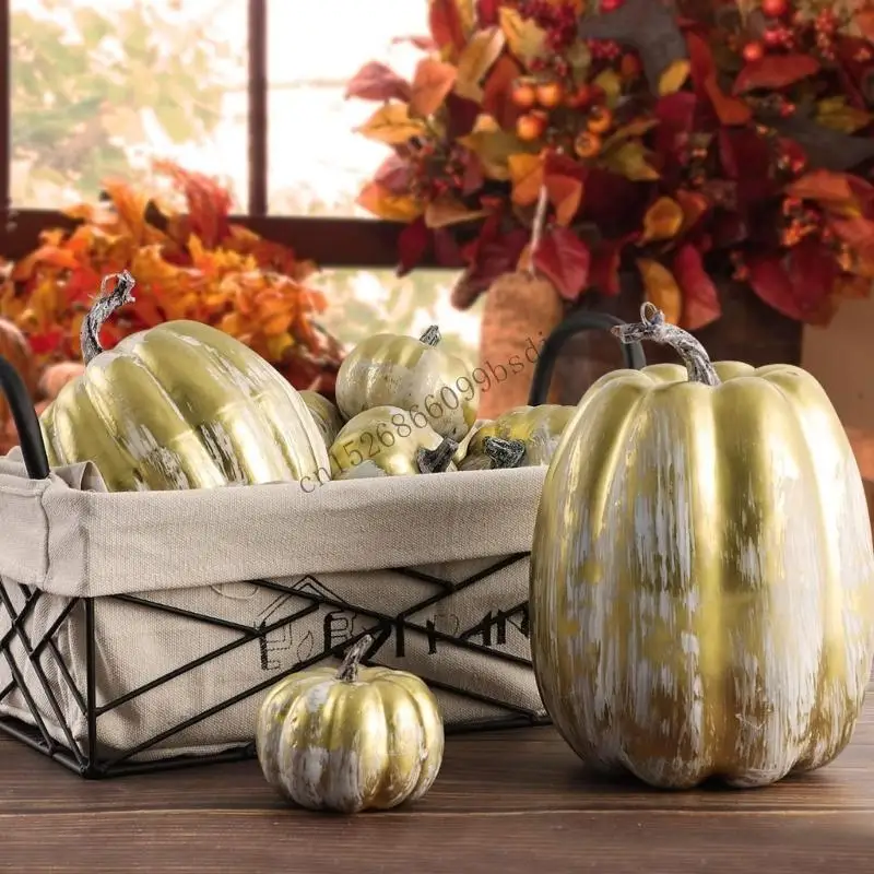 

11UA Универсальный 7 -пекс золотые пены из белой пены, установленные для осеннего настольного декора, поделки на Хэллоуин и