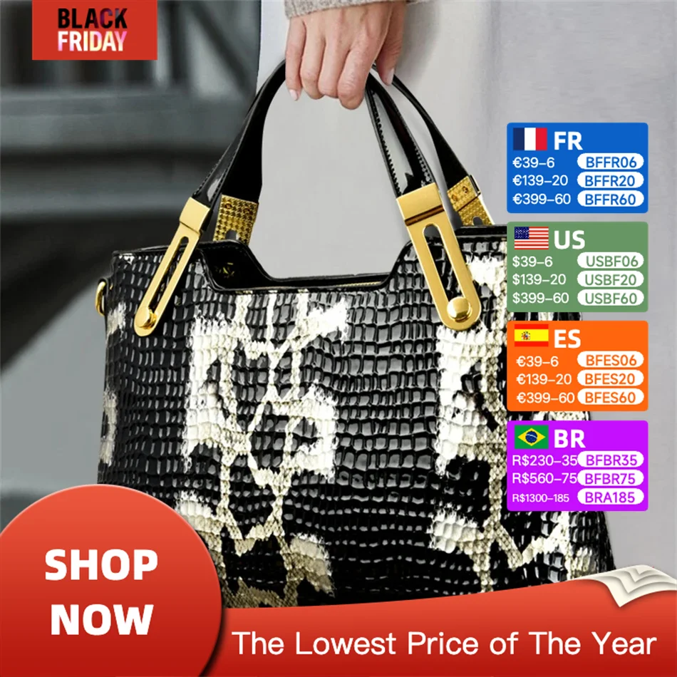 Fashion Trend Noble Women Handbag Python Pattern Luxury Ladies Party Handbag and Purse Elegant Wedding Party Casual Tote 2024