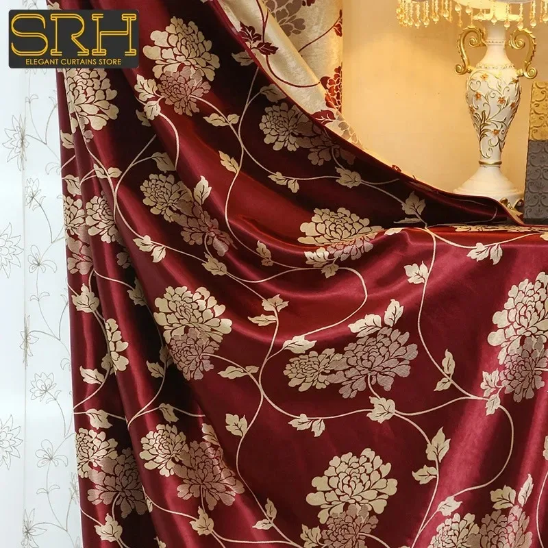 ستائر أوروبية فاخرة مخصصة لغرفة المعيشة وغرفة النوم نافذة الجاكار الظل ديكور أنيق تول مزدوج الجوانب غزل تول أبيض #6