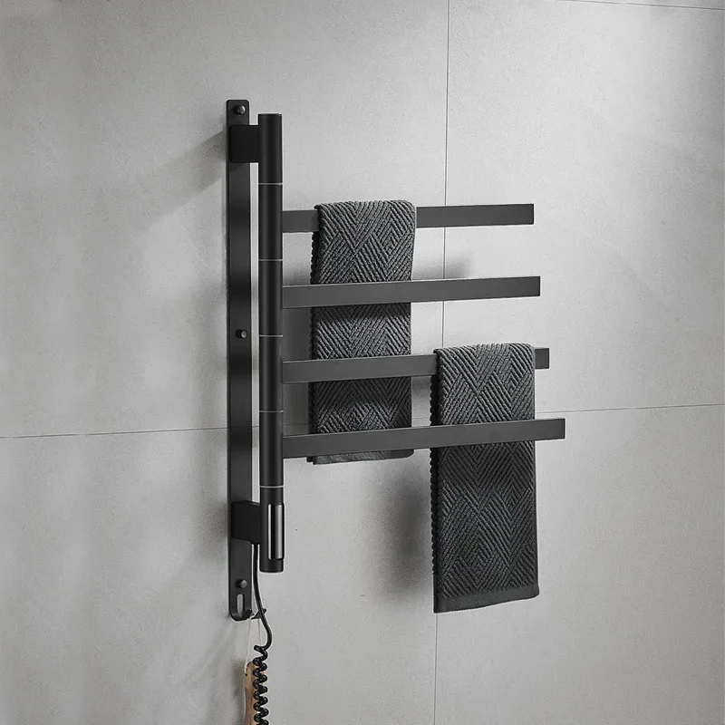 YY- electric heated towel rack bathroom towel bar drying punch-free towel storage rack