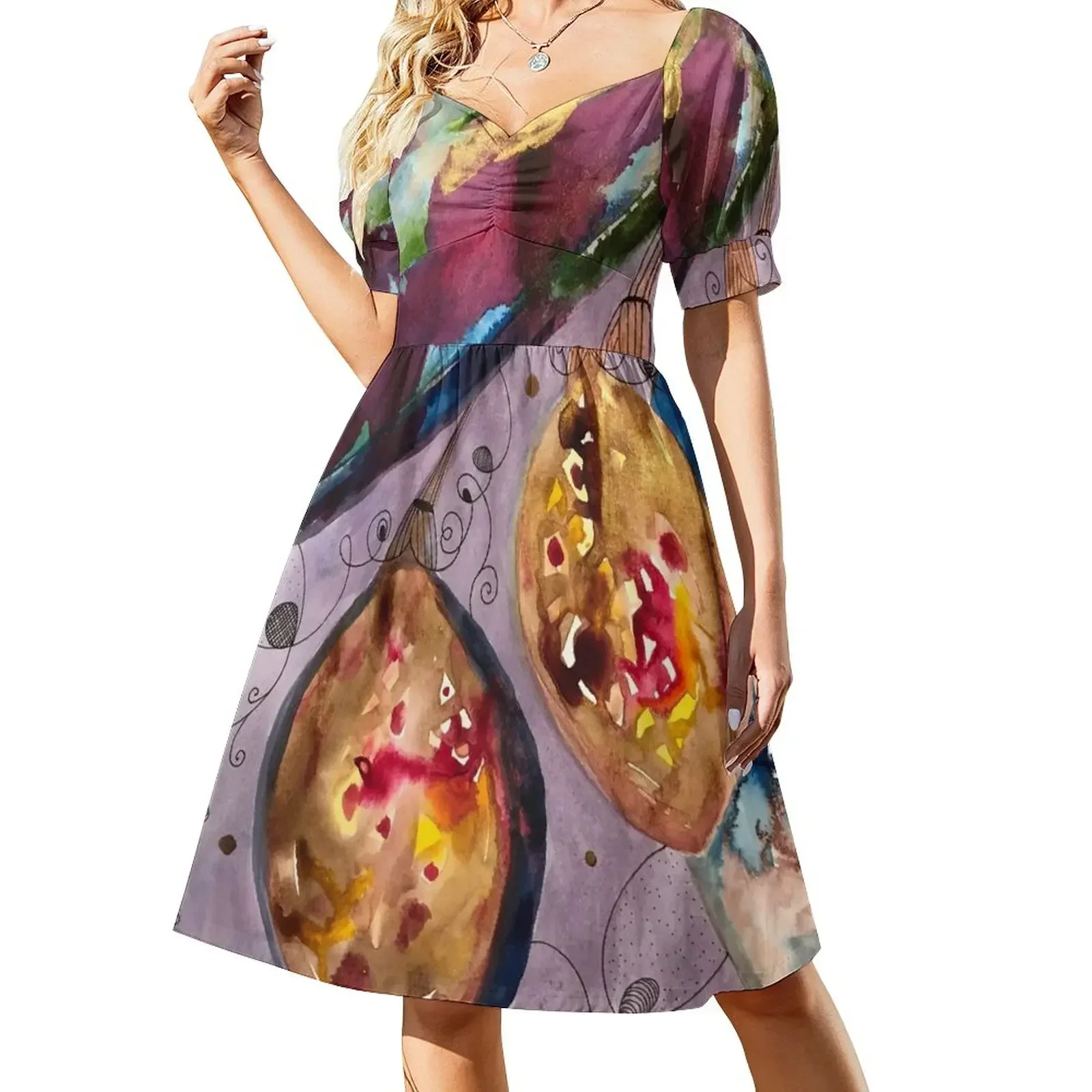 

botanical fantasy Short-Sleeved Dress luxury evening dresses 2025 women long dresses birthday dress for women Dress