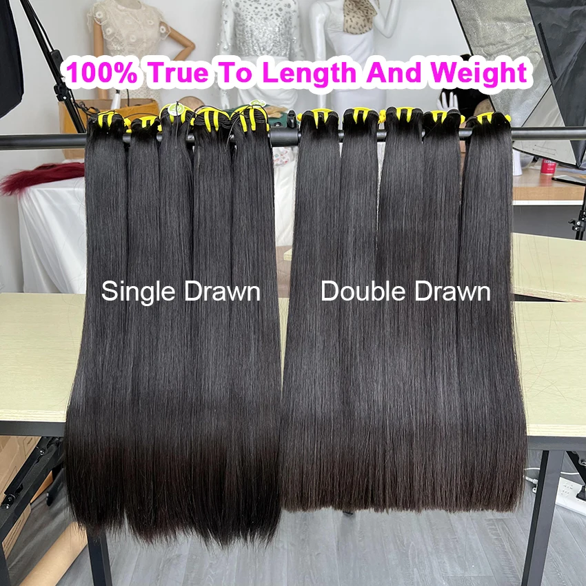 Bone Straight 100% Ruwe Menselijk Haar Bundels Vietnamese Dubbel Getrokken Onverwerkte Haar Weave Extensions Tissage Voor Vrouwen