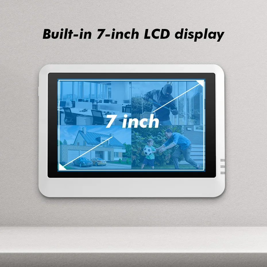 H.265 ICSEE 8CH 5MP WIFI NVR Security System Face Detecion 7 Inch Screen Wireless CCTV Network Video Surveillance Recorder 4CH