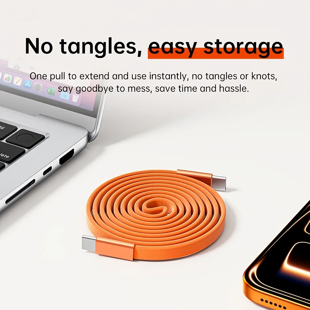 Type C to Type C Fast Charging PD 60W Mobile Phone Date Cable For Iphone 15 16 17 Samsung Huawei USB C to C Retractable Cable