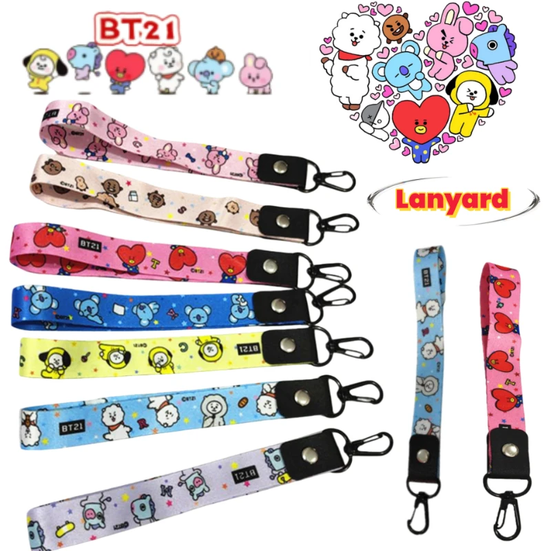 

BT21 koya mang shooky chimmy tata cartoon cute lanyard for men and women students mobile phone ID anti-lost neck hanging rope