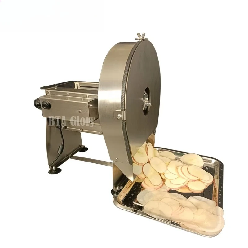 Máquina cortadora eléctrica de salami, manzana, salchicha, repollo, tapioca, picles de coco